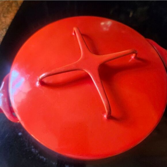 VTG VG Dansk IHQ Købenstyle Red Enamel Jens Quistgaard Dutch Oven 2.5 qt. Pot - Picture 10 of 11